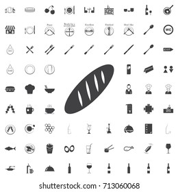 Bread icon black icon on the white background restaurant cafe set Flat vector illustration