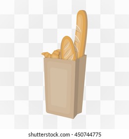Bread icon cartoon. One icon of a large grocery collection.