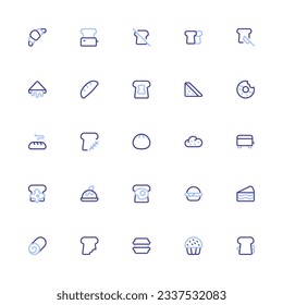 Bread Icon Collection. Pixel Perfect Bread Duoline Style 2D Icon