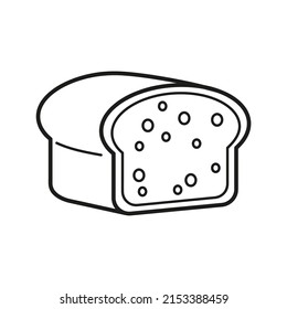 Bread. Icon. Coloring book for children. Black and white vector image.