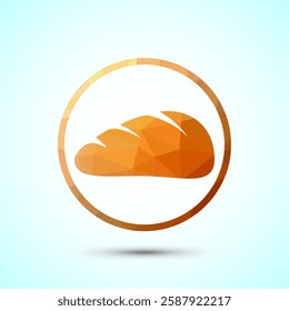 Bread icon design illustration, bakery icon, low poly style