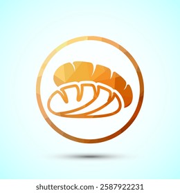Bread icon design illustration, bakery icon, low poly style