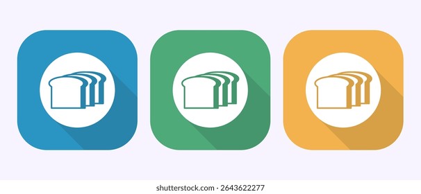 Bread icon design illustration, bakery sign symbol in shadow button design