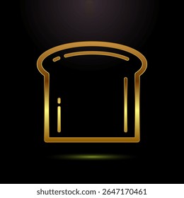 Bread icon design illustration, bakery icon sign symbol in gold color style