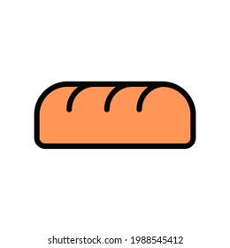 Bread icon Design Template. Illustration vector graphic. simple flat color line style icon isolated on white background. Perfect for your web site design, logo, symbols of restaurants, cafe
