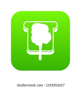 Bread icon digital green for any design isolated on white vector illustration