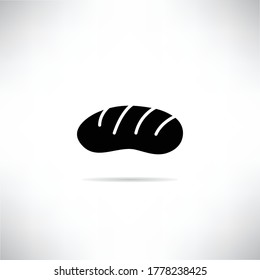 bread icon with drop shadow vector illustration