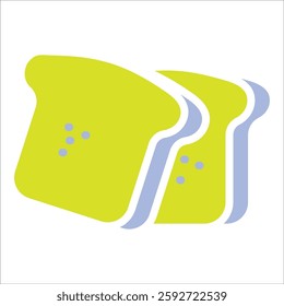 Bread icon element in dual tone style suitable for various design purposes
