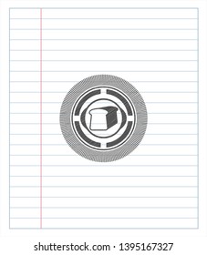 bread icon emblem draw with pencil effect. Vector Illustration. Detailed.