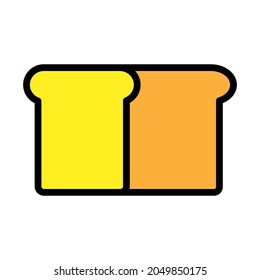 Emoji icono del pan aislado en fondo blanco