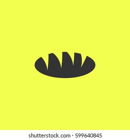 Bread icon flat. Black pictogram on white background. Vector illustration symbol and bonus button