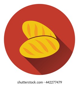 Bread icon. Flat color design. Vector illustration.