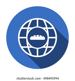 Bread icon. Flat design.