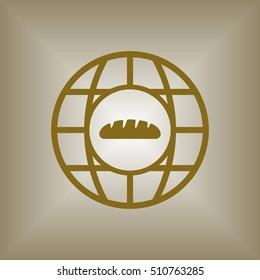Bread icon. Flat design.