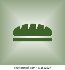 Bread icon. Flat design.