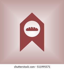 Bread icon. Flat design.