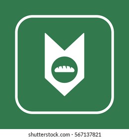 Bread icon. Flat design.