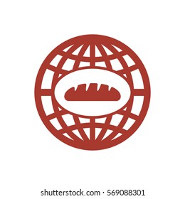 Bread icon. Flat design.