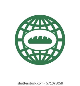 Bread icon. Flat design.