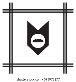 Bread icon. Flat design.