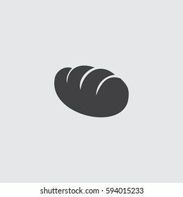 Bread icon in a flat design in black color. Vector illustration eps10