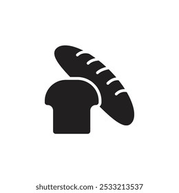 Bread icon Flat line illustration