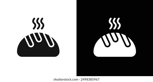 Bread icon flat line symbol set.