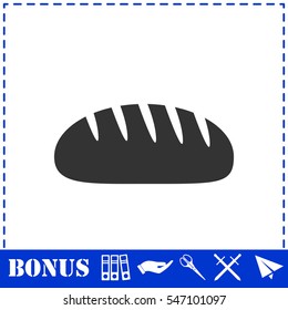 Bread icon flat. Simple vector symbol and bonus icon