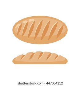 Bread icon in flat style isolated on white background. Vector illustration