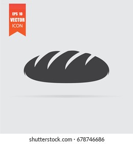 Bread icon in flat style isolated on grey background. For your design, logo. Vector illustration.