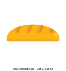 Bread icon flat vector. Flour pastry. Cake wheat isolated