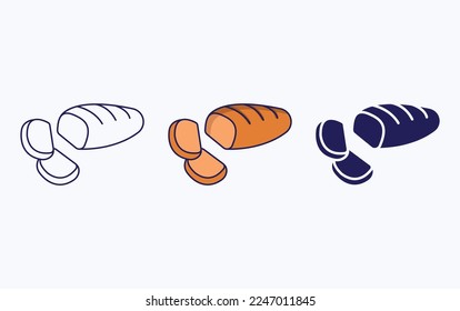 Bread icon, food vector illustration