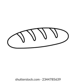 Bread icon. Fresh baguette on white background. Vector illustration.
