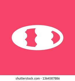 Bread icon - glyph red and white Vector - Vector