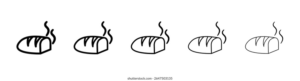 Bread icon graphic set. trendy stroke line style