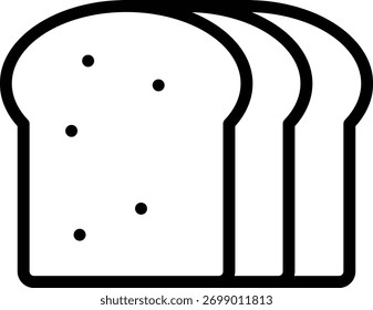 Diseño de ilustración de icono de pan con contorno, esto no está hecho de ninguna generación de IA