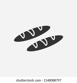 Bread icon illustration,vector food sign symbol