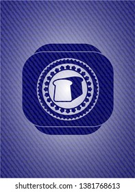 bread icon inside badge with jean texture