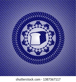 bread icon inside badge with jean texture