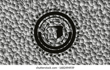 icono del pan dentro del emblema negro con fondo de burbujas. Vintage. Ilustración vectorial. Detallado.