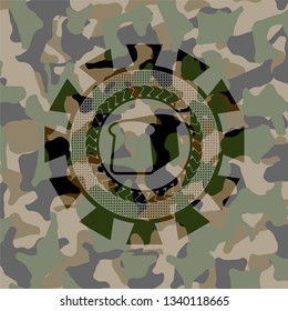 bread icon inside camouflage texture