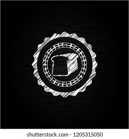 bread icon inside chalk emblem