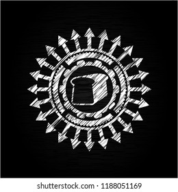 bread icon inside chalkboard emblem
