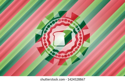 bread icon inside christmas colors style emblem.