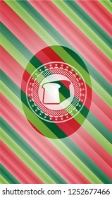 bread icon inside christmas style badge..