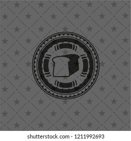 bread icon inside dark badge or emblem