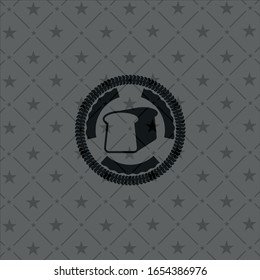 bread icon inside dark emblem