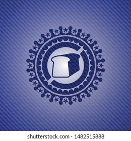 bread icon inside emblem with jean high quality background