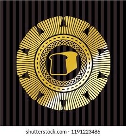 bread icon inside gold badge