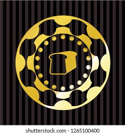 bread icon inside gold badge